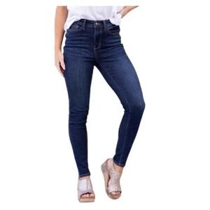 Judy Blue Jeans Womens 22W Dark Wash Skinny Fit High Rise Denim Casual JB82253DK